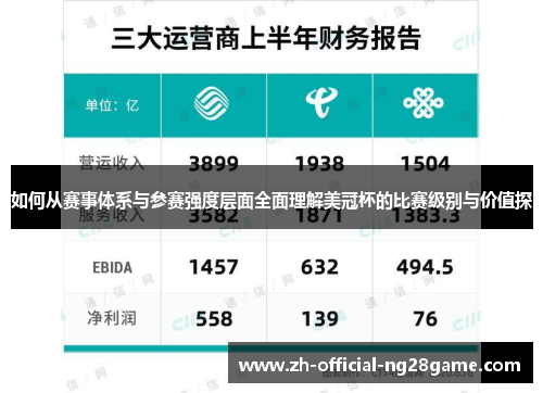如何从赛事体系与参赛强度层面全面理解美冠杯的比赛级别与价值探