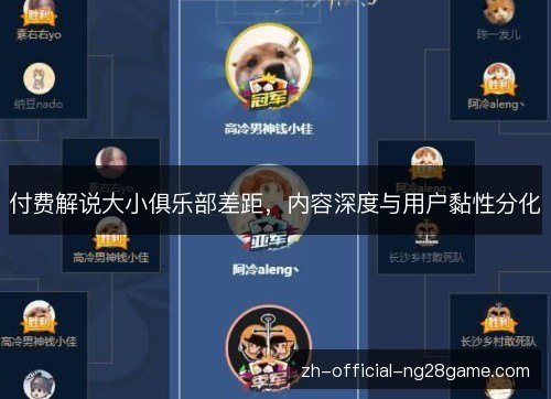 付费解说大小俱乐部差距，内容深度与用户黏性分化